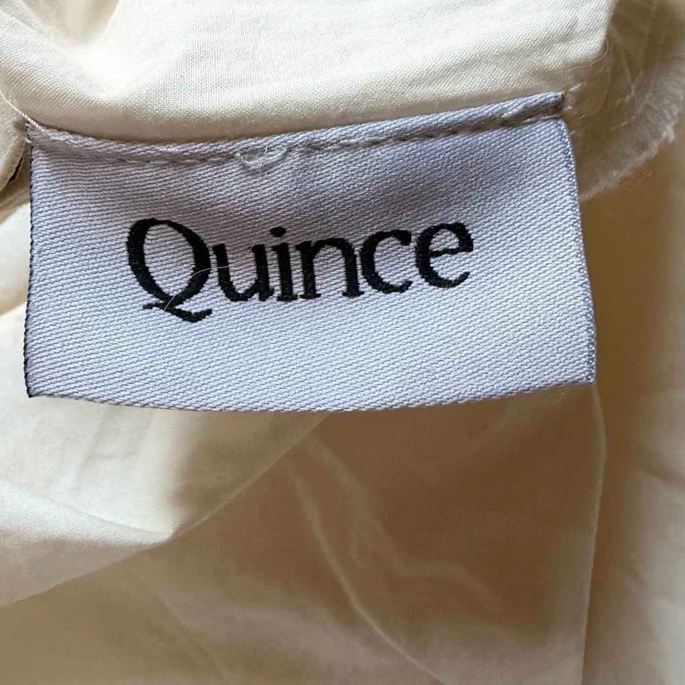 Quince Organic Cotton Duvet Cover Bedding Ivory Size King/Cal King Minimalist